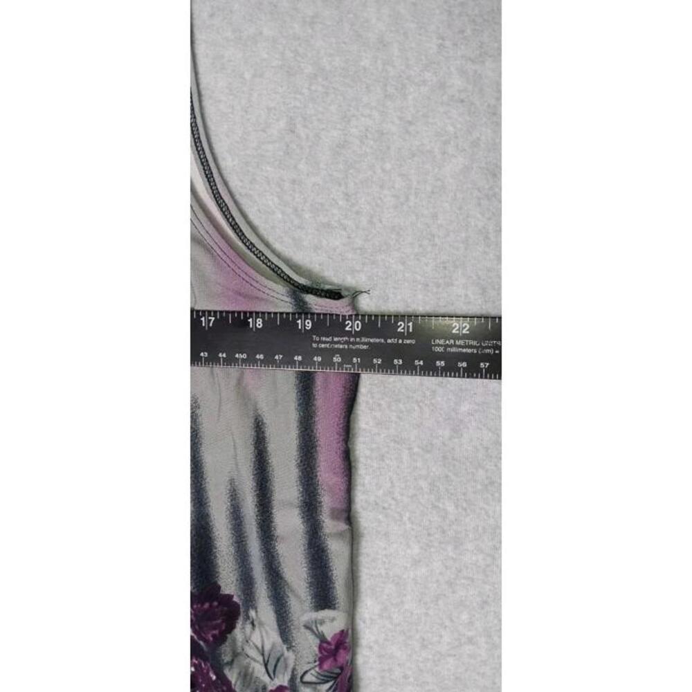 Dressbarn Sleeveless Blouse Womens Size 14/16 Floral Purple Gem Flowers Stretch - Picture 8 of 13